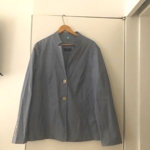 NWOT Piazza  Sempione  blue silk jacket